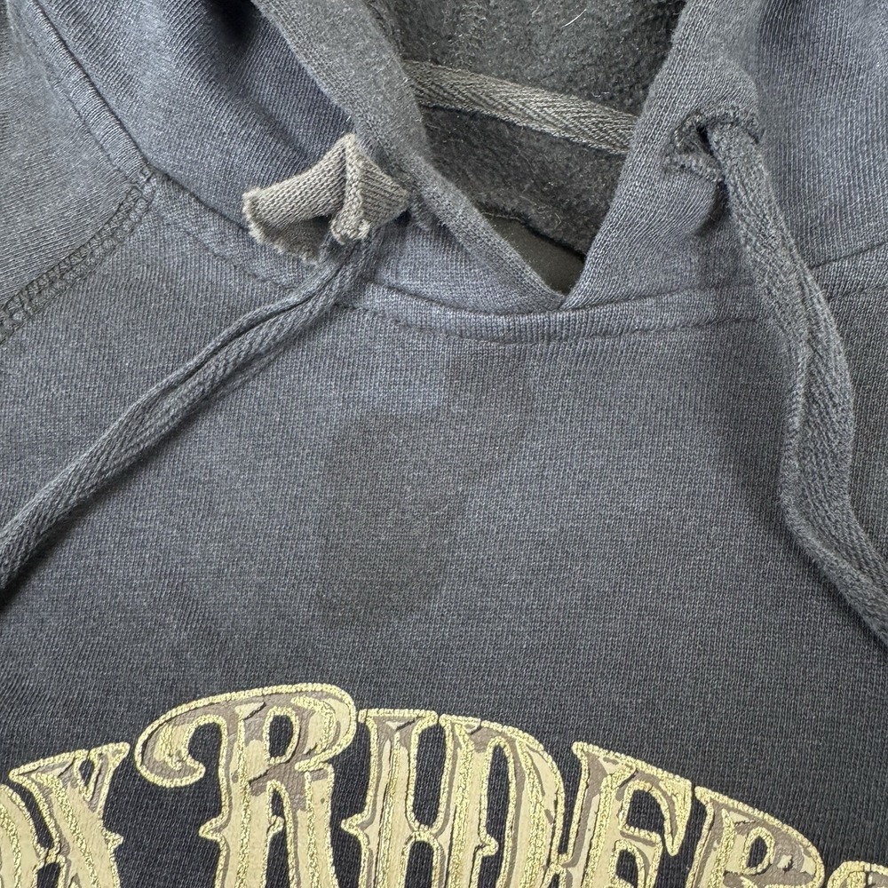 Fox Riders Co. Hoodie Womens Medium Black Skate Grunge Moto Cross Sweatshirt Y2K - Picture 3 of 9
